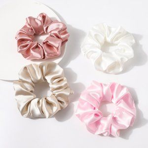 Women Plain Silk Hair Tie Scrunchies